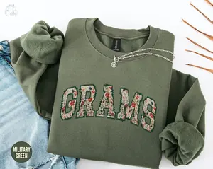 Floral Grams Sweatshirt, Christmas Grams Gifts, Custom Grandma Birthday Gift, Grams Sweater, Mothers Day Gift For Gradndma Crewneck