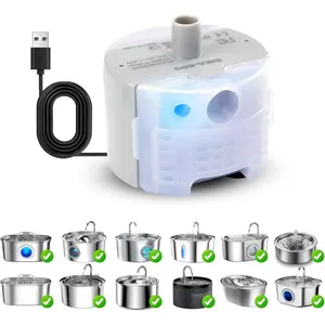 Submersible Water Pump for Pet Fountain, Replacement Motor for Stainless Steel Cat Fountain, Bottom Pumping Design, Quiet Operation, Durable Indoor Use, Easy to Install, Low Energy Consumption dog water bowl cats tag ram great gift cat toy