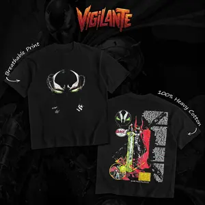 [VIGILANTE] The Spawn 1.1 Heavy Cotton T-Shirt For Comic Fans Menswear Geek Outfit Graphic Tee DTG Breathable Print