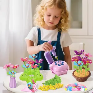DIY Flower Bouquet Making Kit for Girls - Kids Arts and Crafts Toy with Embossing Machine & Vase - Creative Birthday Gift Ages 3+