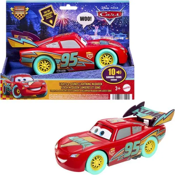 Disney / Pixar Cars Race to Celebrate Lights & Sounds Lightning McQueen Vehicle  [COLLECTIBLES] Toy Car