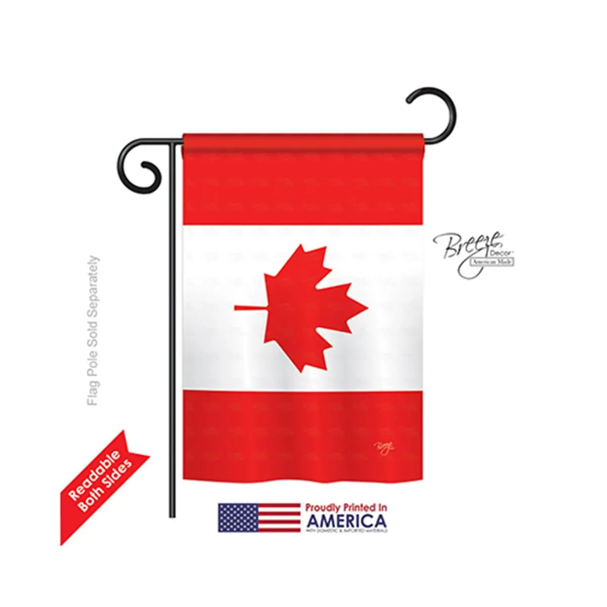 Breeze Decor 58277 Double-Sided Produced Canada Country Impression Garden Flag, 13x18.5 in.