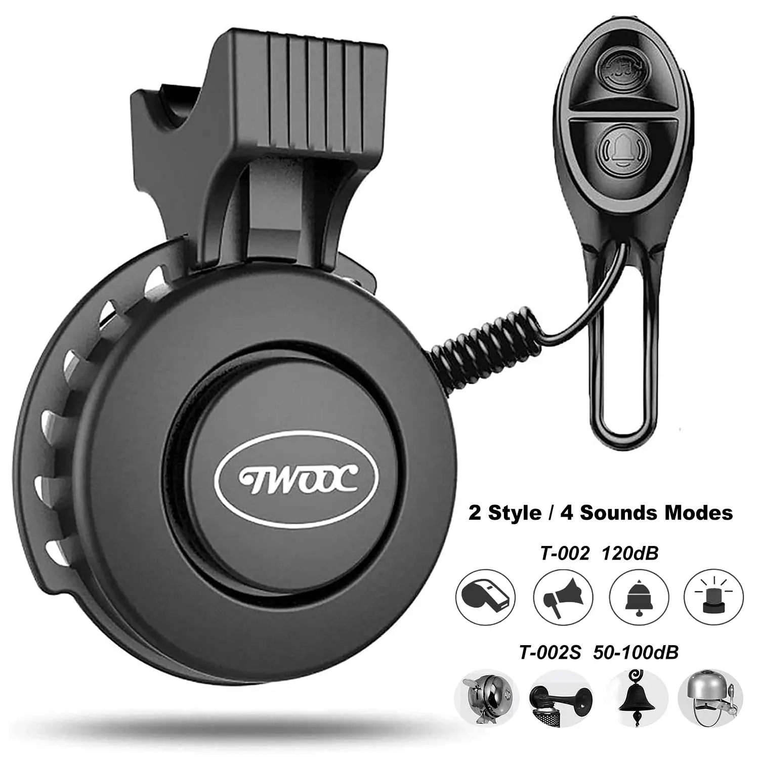 USB Rechargeable Bicycle Motorcycle Electric Bell Horn 4 Modes