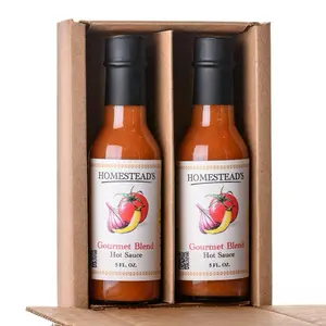 Homesteads Gourmet Blend Hot Sauce - Garden Fresh Diet Inclusive Zero Sugar Added Low Sodium Gluten Free Vegan 5 FL OZ Gift Set Spicy Dip Chilli Oil Jalapeno Flavor