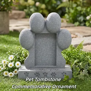 Pet Memorial Stone, Creative Resin Replica, Dog and Cat Grave Marker, Animal Tribute Ornament, Pet Loss Keepsake, Decorative Sculpture