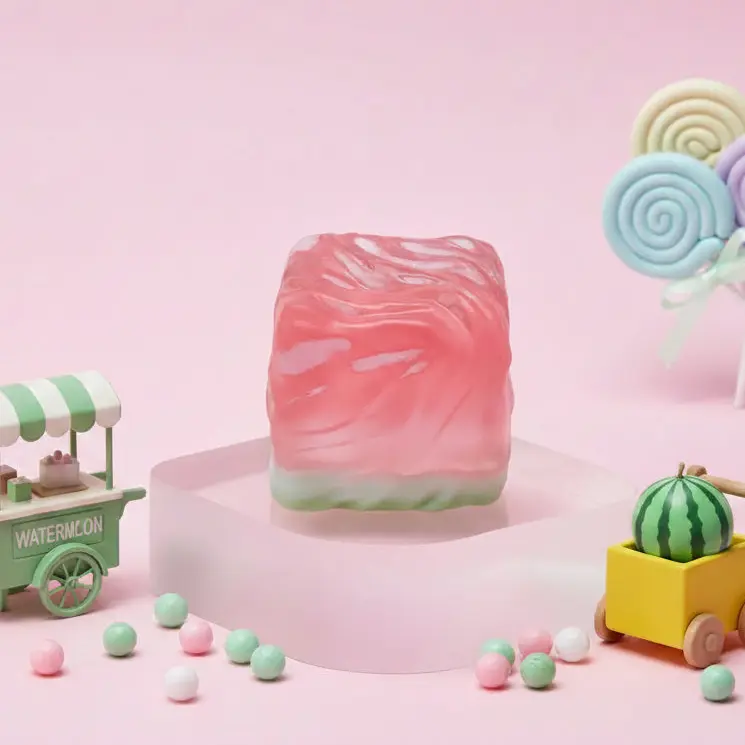BAMSQUISHY Watermelon Ice Cube Taba Squishy: stress-relief toys, adult stress-relief toys, sensory toys. These soft rubber toys are perfect for children and make ideal gifts for birthdays and holidays. Summervibes