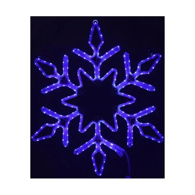 Good Tidings N23 98314X 24" Dia. Rope Snowflake LED Light Decor Set - Blue Twinkle LEDs, 5 lbs, No Replacement Bulb, Cute Festive Holiday Led Neon Hanging Ornaments, Led Lights