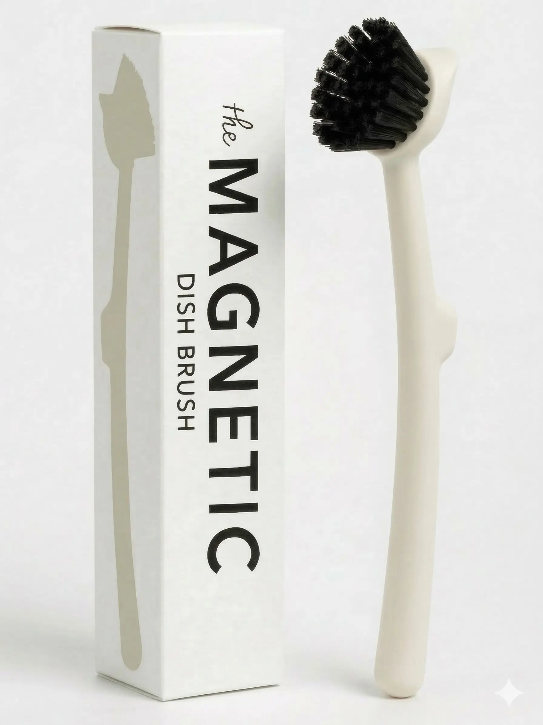 Earth & Mango Magnetic Dish Brush – Dish Scrubber with Built-in Scraper – Snaps to Sink, Dries Fast, Declutters Your Counter (Moss Green)