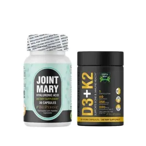 Hyaluronic Acid Capsules (30 Capsules) + Vitamin D3+K2 capsules (60 caps) – Ultimate Skin & Joint Health Bundle for Hydration, Elasticity, and Mobility Support Healthcare Dietary