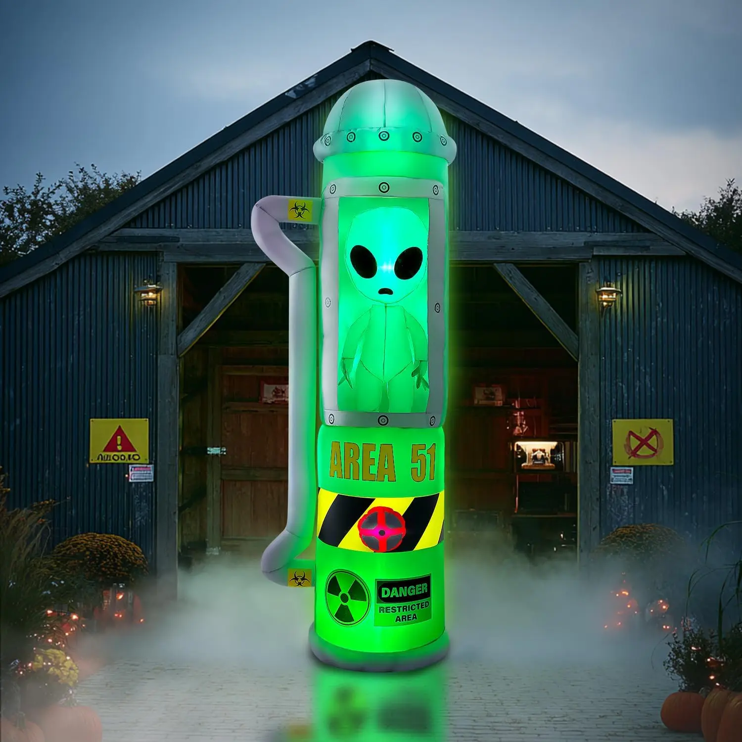 8FT Halloween Inflatables Outdoor Decoration, Alien Inflatble Halloween Decor Outdoor Built-in LED Lighted Blow Up Decoration  Yard Outdoor Indoor Garden Lawn Decor