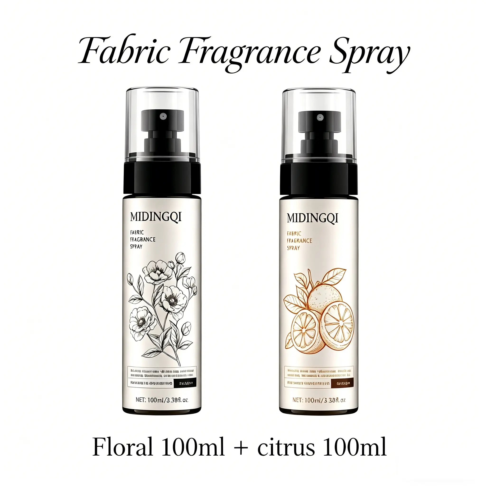 2-Pack 100ML Clothing Freshener Spray, Eliminate Odors, Kill Bacteria and Mites, Long-Lasting Fragrance, Refreshing Light Perfume
