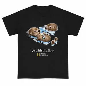 National Geographic “Go With The Flow” Vintage Shirt, Nature Inspired T-Shirt, Outdoor Adventure Shirt, Funny Graphic Tee, Retro Shirts Men, Basic Tops, Women's Top, Menswear Top, Unisex Cotton Casual Streetwear Top, Trendy T-shirts