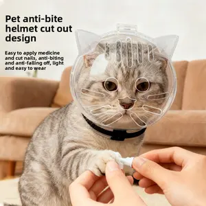 Cat Headgear Anti-Lick Anti-Bite Fighting Ball Shape Collar Cat Necklace Anti-Scratch Ring Pet Space Head Cover Elizabethan Collar