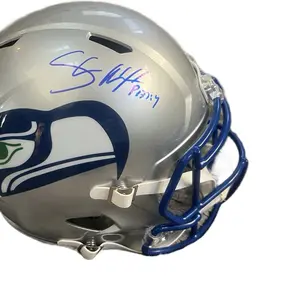 Shaun Alexander Signed Seahawks Helmet "Psalm 37:4" Inscription Beckett COA