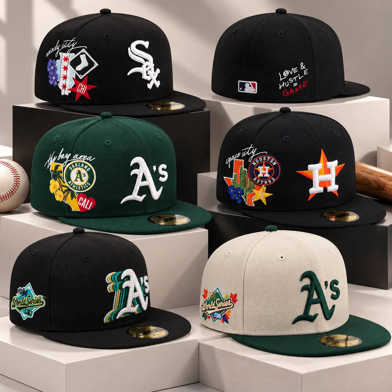 NEW ERA HOT STYLE 2027 MLB 59FIFTY Baseball Hats Dodgers Yankees Boston Red Sox Houston Astros Chicago White Sox Flat Brim Embroidered Hip Hop Fashion Cap