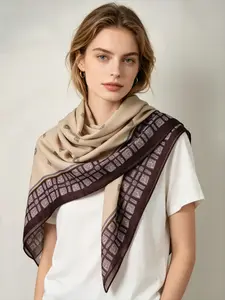 Spring and summer lightweight square scarf, old money style fashionable versatile shawl, silk scarf for air-conditioned rooms, travel outerwear
