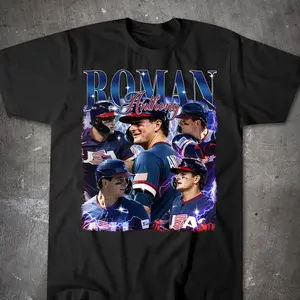 ROMAN Anthony T-Shirt – Lightning Graphic, Perfect Gift for Baseball Fans and Sports Lovers, Men's Cotton Tee