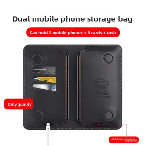 Premium Leather Dual Phone Case – 2-in-1 Wallet Pouch with Horizontal Design. Holds Two Phones Securely. Ideal Gift for Men – Elegant, Durable, and Perfect for iPhone 15 Pro Max and Other Models. Cellphone Smartphone phone cases iphone 16 cutephonecases