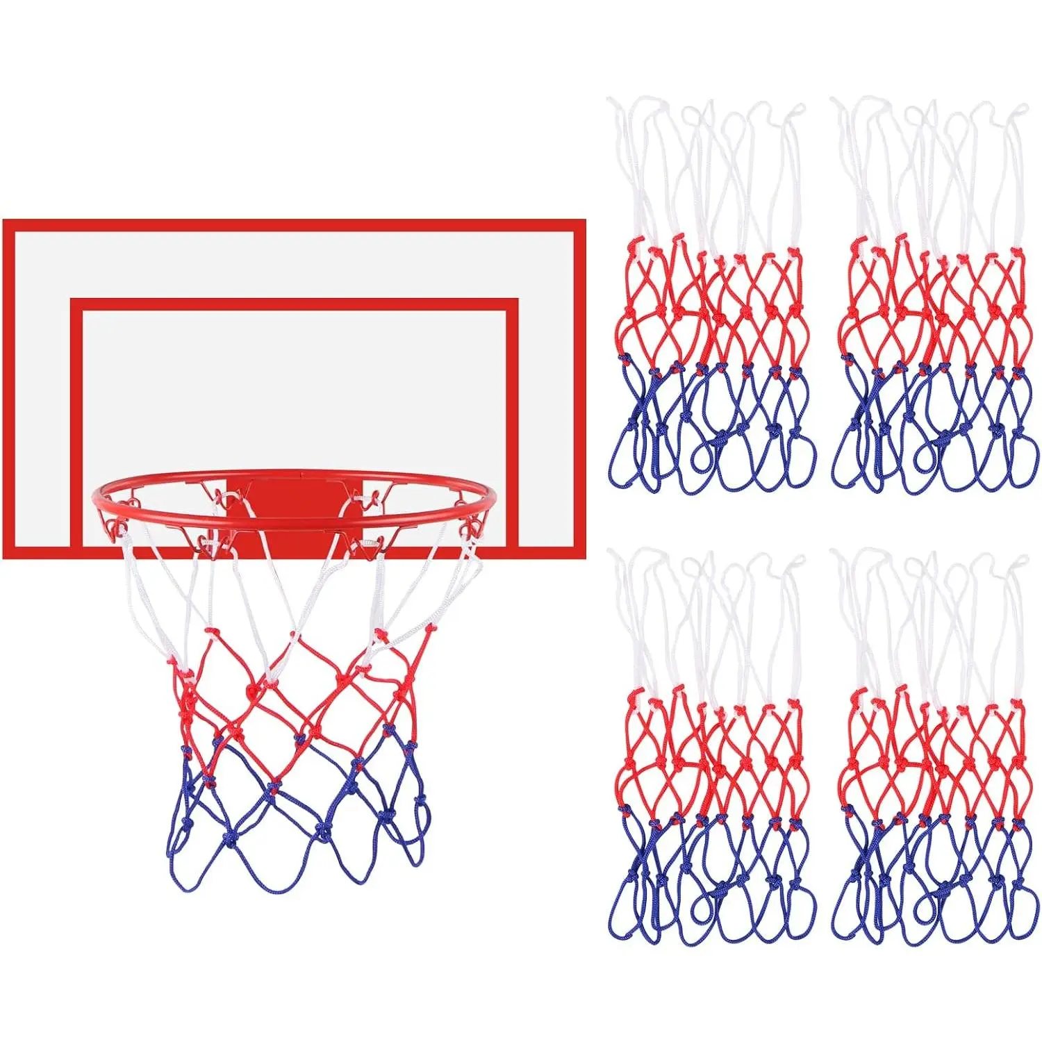 4 count Mini Basketball Nets, Small Basketball Hoop Net 8 Loops Basketball Nets Replacement for 8"-10.25" Basketball Rims Little Basket Ball Net for Room Indoor Outdoor