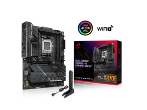 ASUS ROG STRIX X870E-H GAMING WIFI7 AMD X870E-H ATX motherboard with 16+2+1 power stages, Dynamic OC Switcher, Core Flex, DDR5 AEMP, WiFi 7, 4x M.2, PCIe 5.0, Q-Release, dual USB4 ports and USB 10Gbps Type-C