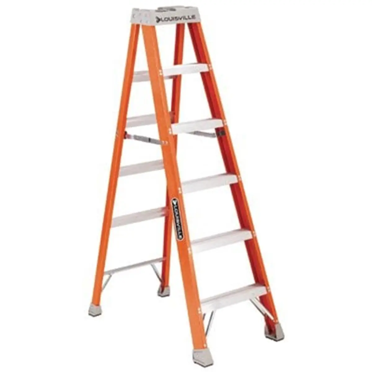 212 MAIN 4' Fiberglass Advent Step Ladder, Heavy-Duty, Double Rivets, Contractors' Handyman's Tool Slots, Full Channel Fiberglass Rail, Industrial & Everyday Use, Molded Top (Model 443-FS1504)