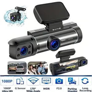 LASATE Dash Cam 1080P car camera, car front dashboard camera, car mini dashboard camera with night vision, 64/128/256GB recording, plug and play (without battery).