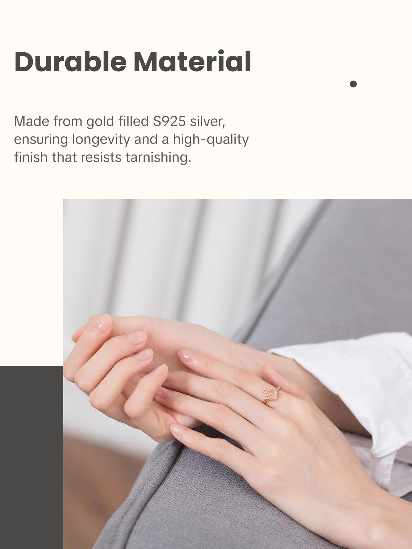 Rose Quartz Pear Cut Adjustable Ring