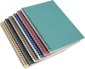 Yansanido Spiral Notebook, 6 Pcs A5 Craft Softcover 8Mm Ruled 6 Color 60 Sheets -120 Pages Journals for Study and Notes(6 Color)