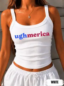 PRINTED Ughmerica Tank Top, Bella Canvas Spaghetti Strap Tank, An.ti Truump Tank, Protest Shirt, Y2K Shirt