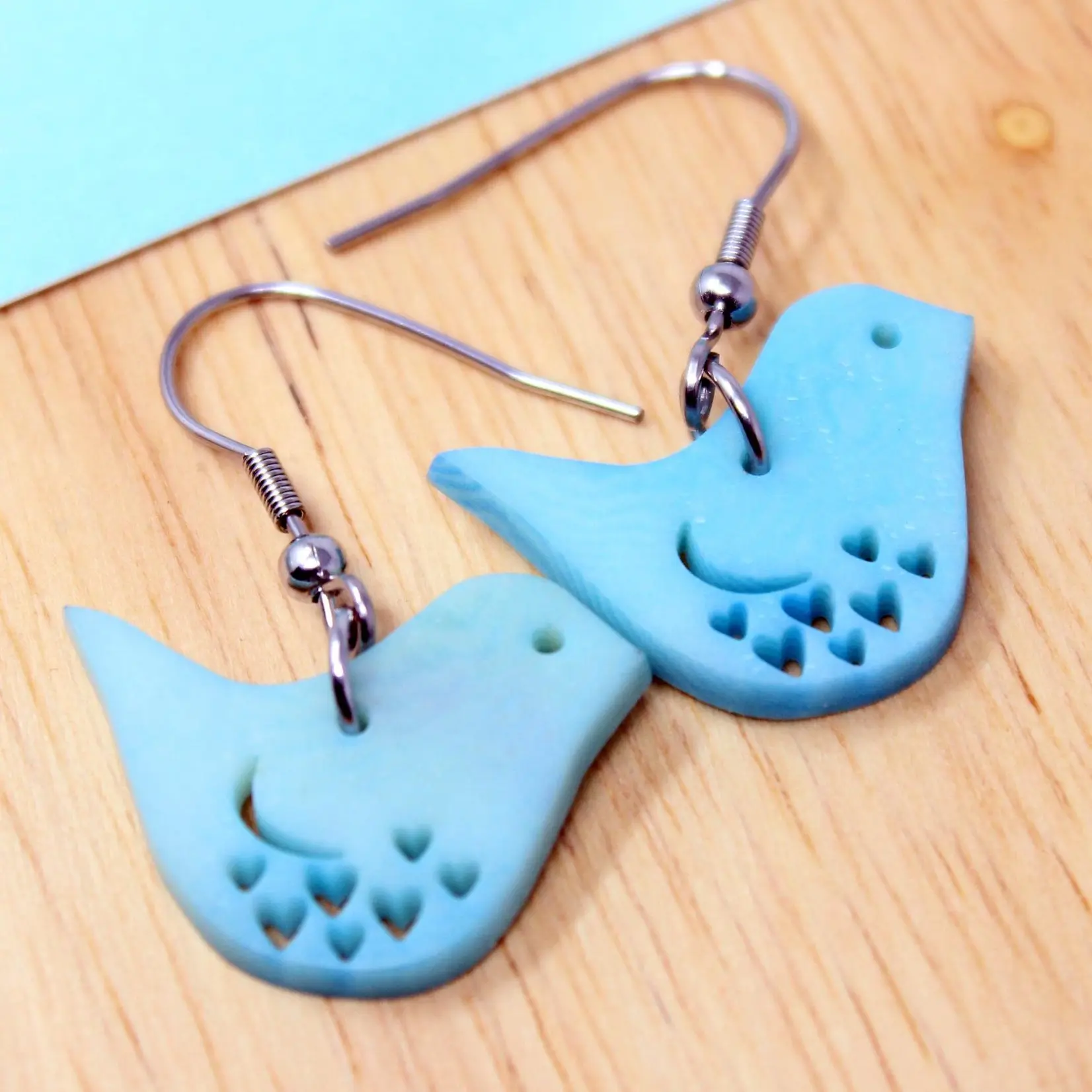 Tagua Nut Earrings Birds Handmade Fair Trade, Lightweight by Florama Natural Jewelry