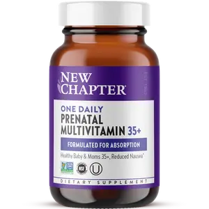 New Chapter Prenatal One Daily 35+ Prenatal Vitamins, Enhanced for Age 35+ with Methylfolate + Choline for Healthy Mom & Baby, Ginger Eases Morning Sickness - 30ct