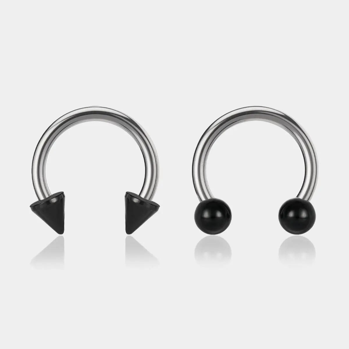 OUFER BODY JEWELRY 16G Snake CBR Septum Ring, Hypoallergenic Titanium Internally Threaded Septumpiercing Jewelry, 2-Piece Set