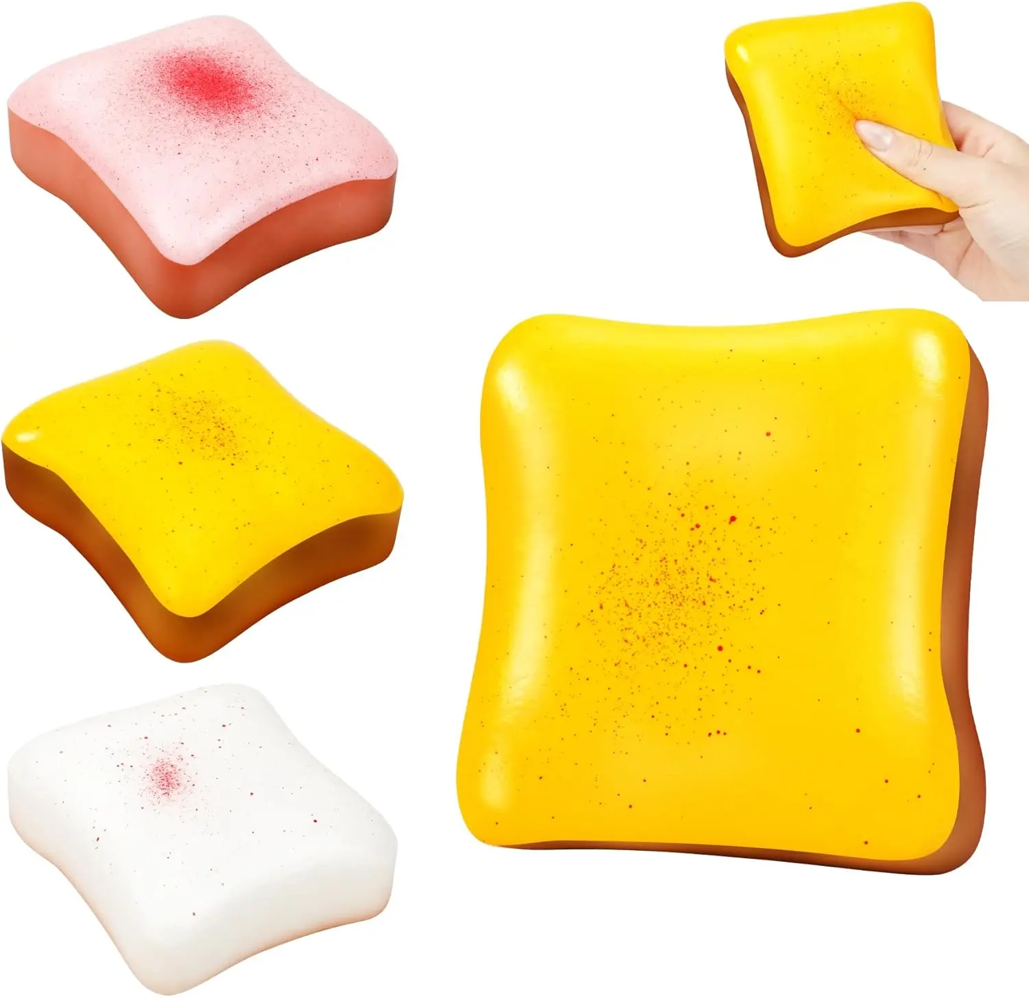 3 Pack Slow Rising Squishy Butter Bread, Realistic Bread Squishies with Butter Scent, Soft Sticky Squishy Toy, Stress Relief Fidget for Focus, Popular Squishies Gift Party Favor