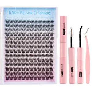 Professional Lash Clusters Wispy Feathery Light, DIY Eyelash Extension Kit C Curl 9-12MM, 168 PCs Mixed Fluffy Individual Lashes, Create Custom Look, Salon Quality at Home, Cruelty Free