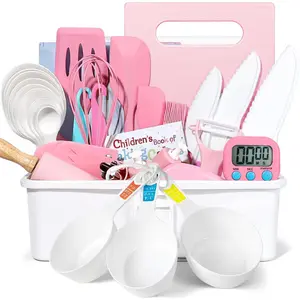 37PCS Kids Real Cooking Sets, Kids Cooking and Baking Gift Set with Storage Case Timer Kid Safe Knives Cutting Board, Toddler Real Kitchen Tools, Birthday Gifts for Girls Boys Age 3-8