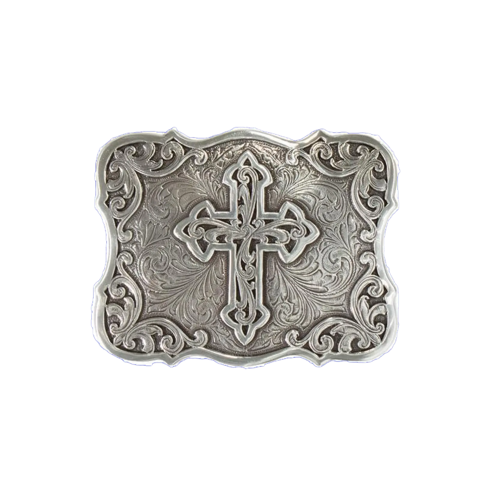 Blazin Roxx® Ladies Cross Filigree Square Silver Belt Buckle 37907