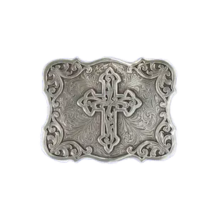 Blazin Roxx® Ladies Cross Filigree Square Silver Belt Buckle 37907