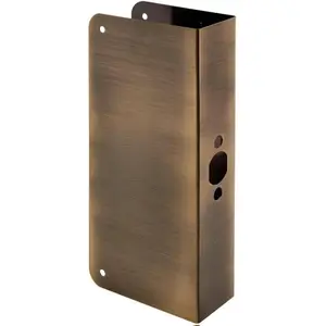 Brass Lock and Door Reinforcement Plate for 1-3/4 In. Thick Doors, Brass Finish (Single Pack)