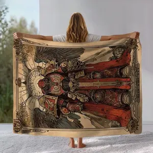 Heavy Duty Warhammer Blanket Fantasy Battle Design Plush All Season Comfort Perfect Gaming Marathons AC Room Companion Softest Fleece Material Must Have Enthusiast Gift Legendary Softness