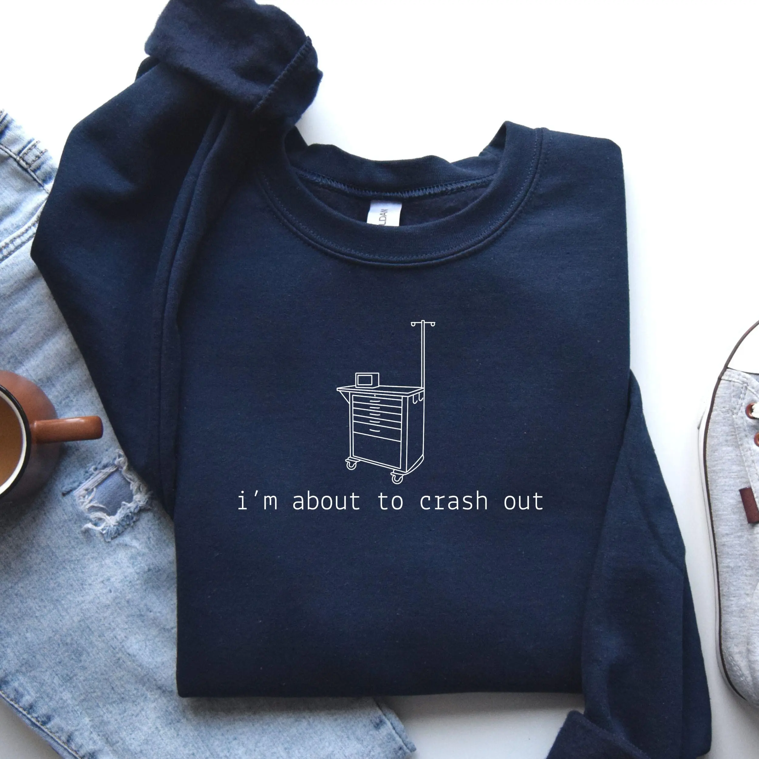 Snarky Nurse Sweatshirt, Funny ICU ER Nurse Shirt, Burnt Out Tired Nurse Crewneck Top, Registered Nurse RN Gift, Medical Assistant Student Pullover, Nursing School Graduation Present, Healthcare Worker Outfit, Gift for Nurse Women and Men