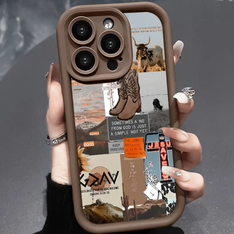 Cowboy Faith Pattern 1.2mm Silicone TPU Mobile Phone Case - Slim, Durable, Shockproof Bumper, Anti-Slip, Easy-to-Carry Protective Cover for iPhone 15 Plus,16 Pro Max,14,13,12,11,XR,XS (Mobile Phone Accessories)