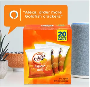 Goldfish Cheddar Cheese Crackers, Baked Snack Crackers, 1 oz On-the-Go Snack Packs, 20 Count Box