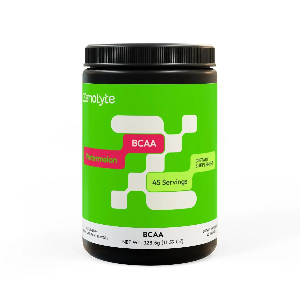Zenolyte-BCAA Supplement Watermelon Flavor for Gym Goers & Athletes - 25 Synergum-Servings Fast-Absorbing BCAA Powder, No Artificial Sweeteners, Supports Muscle Repair & Energy, Vegan-Friendly