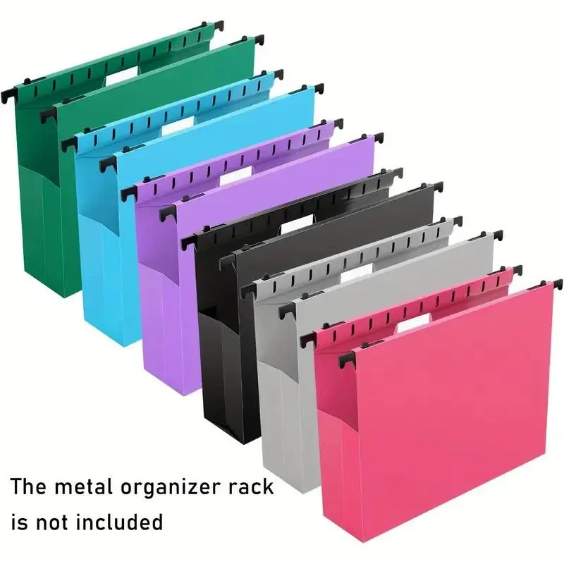 Heavy-Duty Hanging File Folders, 2-Inch Expansion, Reinforced Polypropylene, Assorted Colors, Ideal for Medical & School Documents, Important Document Folder