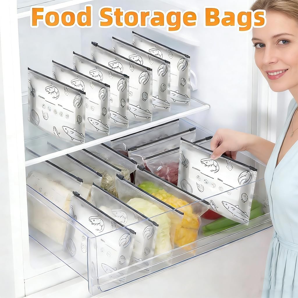 3 Sizes Aluminum Foil Storage Bags 30 Pack Aluminum Foil Freezer Bags Reusable Sealable Food Storage Zipper Bags Various Sizes for Prepared Foods