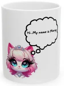 Kawaii Cat Mug – Margo Cute Pink Kitty Coffee Mug 11oz