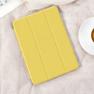 1PC Minimalist Yellow/Brown/Red Pattern Trifold iPad Case, Built-in Pencil Slot Auto Sleep/Wake, Anti-Slip Shockproof Durable Flip Stand, Compatible with iPad 10th/11th Gen/10.2"/Pro 11" 2021/2020 & Galaxy Tab S9 FE+ 12.4", Unisex Christmas/Holiday Gift