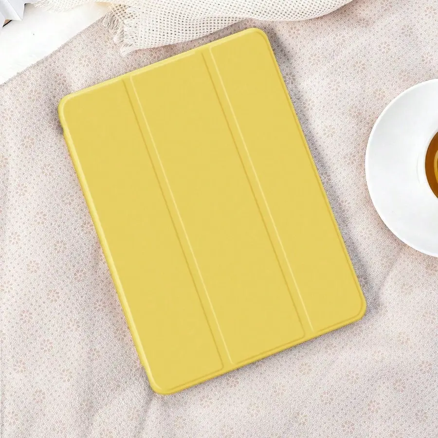 1PC Minimalist Yellow/Brown/Red Pattern Trifold iPad Case, Built-in Pencil Slot Auto Sleep/Wake, Anti-Slip Shockproof Durable Flip Stand, Compatible with iPad 10th/11th Gen/10.2"/Pro 11" 2021/2020 & Galaxy Tab S9 FE+ 12.4", Unisex Christmas/Holiday Gift