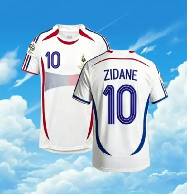 2006 France Away No.10 Zidane Short sleeve Soccer jersey