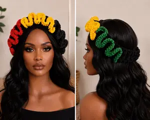 Juneteenth Ruffle Crochet Headband